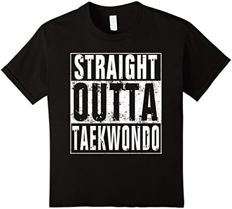 Kids Straight Outta Taekwondo Shirt Tee T-Shirt (FULL COLORS) 8 Black
