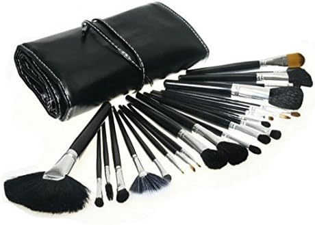 ORVR 24pcs Professional Wool Cosmetic Makeup Brush Set Kit wish PU Bag