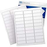 OnlineLabels.com® Address Labels for Laser & Inkjet Printers - 2.625' X 1' Labels, 30 Labels Per Sheet, White Matte - 100 Sheets