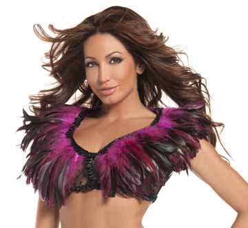 Hot Pink Feather Mini Skirt And Top Set - SMALL/MEDIUM