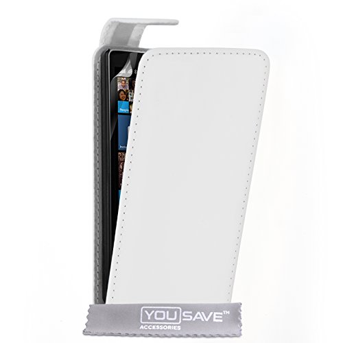 Yousave Accessories Nokia Lumia 930 Case White PU Leather Flip Cover