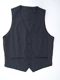 Black Pin Stripe 5 Button Mens Waistcoat Thumbnail
