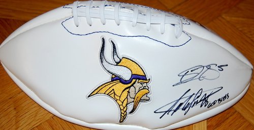 Minnesota Vikings Donovan McNabb & Adrian Peterson Autographed / Signed Logo Football