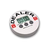 Trademark Poker Dealer Button with Built In Digital Timer (White)