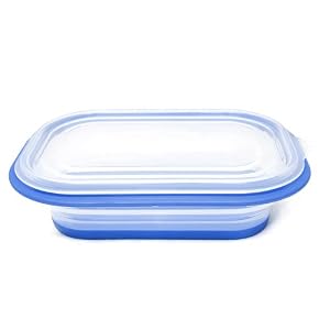 FoldTuk 6 Cup Rectangular Collapsible Bakeware and Storage Container, Blue by 