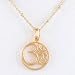 Round Om (Aum) Open Cut-Out Design Pendant in Gold Vermeil on a 16" Gold Filled Saturn Chain, #8304