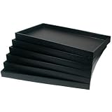 6 Black Leather Jewelry Display Trays Showcase Displays