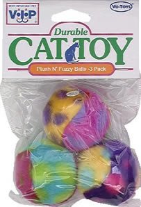 Vo-Toys Plush n Fuzz Balls 3 pack Cat Toy