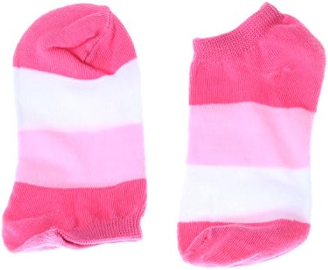 KANGLIDA Men's Cotton Colorful Wide Striped Ankle Sock Color Rose Red