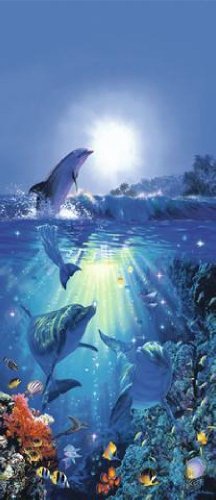 1art1 40503 Delfine - Delfin An Der Sonne Fototapete Poster-Tapete (200 x 86 cm)