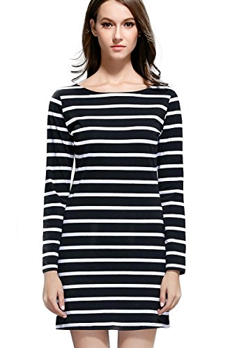 S-ZONE Women's Autumn Long Sleeve T-shirt Dress