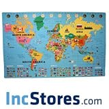 Soft Foam World Map Baby Kids Play Mat Foam Puzzle Tiles Early Learning