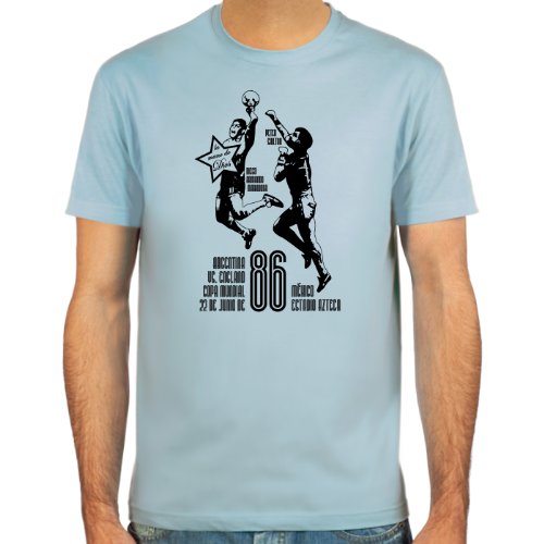 T-Shirt Diego Maradona ::: Farbauswahl: skyblue, sand, weiß oder deepred ::: Größen: S-XXL ::: Fußball-Kult