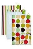 Typhoon Natural Dot Set of 3 Cotton Tea Towels with Magnetic Tab