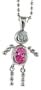 Sterling Silver October Birthstone Baby Brat Boy Pendant w/ Pink Tourmaline Color Cubic Zirconia