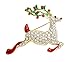 TTjewelry Pretty Christmas Deer Gold-Tone Brooch Pin Clear Rhinestone Crystal