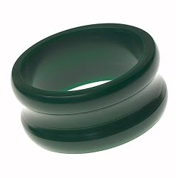 Dark Green Wide Resin Bangle Bracelet