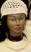 Hand Crocheted White Rayon Cotton Gimp Skull Cap for Women and Teens Offered in Combination with Eight Strand Twisted Ivory Pearl Necklace and Earrings