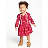 オールドネイビー OLD NAVY/ パターンフィット&フレアピンタックドレス レッド ワンピース 3歳【並行輸入】