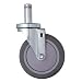 Quantum Storage Systems WR-00HS 4 Piece 5" Diameter Polyurethane Stainless Steel with Zerk Grease Fittings Swivel Caster Set with 2 Brakes
