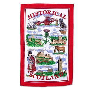 SCOTTISH TEA TOWEL "HISTORICAL SCOTLAND"