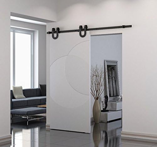 RESTORATION STANDARD HOME01 European Antique Western Modern Horseshoe Wood Sliding Closet Rustic 6ft Barn Door Track Hardware (Stainless Steel)