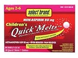 Select Brand Analgesic-Quickmelts Childrens 80 mg 30 ct- full case of 12 boxes Non-aspirin, Acetaminophen