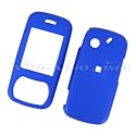 Pantech Matrix C740 (AT&T) Rubberized Snap On Protector Hard Case Rubber Feel Leather Paint Cover Blue