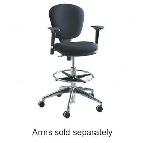 Metro Extended Height Swivel Tilt Chair, 22 To 33 Seat Height, Black Fabric - Same Day... by Safco