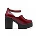 Carolbar Fashion Women's Studded Ankle-strap Retro Vintage Platform Chunky High Heel Mary Janes Shoes