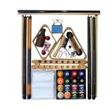 Pool Table Accessory Kit W Antique Style Balls Oak Finish