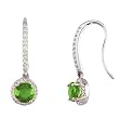 14K White Gold Emerald and Diamond Earrings