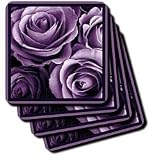 Jaclinart Garden Nature Florals Flowers Roses Bouquet - Close up of dreamy lavender purple rose bouquet - Coasters