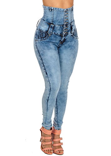 Sexy High Waisted Butt Lifting Levanta Cola Colombian Design Skinny Jeans 10487C