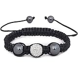 Stone River Jewellery Shamballa Bracelet with Diamond White (Aprils Birth Stone) Iced Swarovski Crystal Disco Ball