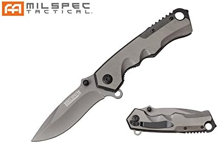 Wartech Tactical Titanium Handle Spring Assisted Knife, 8.25-Inch