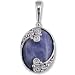 Jewelry : Sterling Silver Sodolite Oval Pendant by Sajen