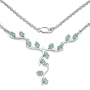 1.80 Carat Genuine Emerald Marquise .925 Silver Necklace