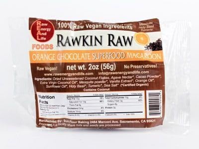 Rawkin Raw: Orange Chocolate Superfood Macaroon 2 Oz (12 Pack)