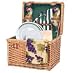 Outdoor Living : Picnic Basket Yellowstone Willow Set For 2 in Natural/Grapes by Picnic Time