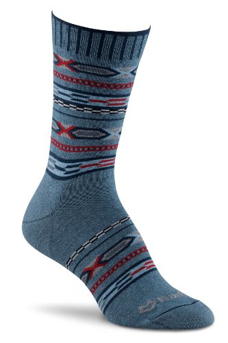 Fox River Women's Aztec Crew Socks, Denim, Small