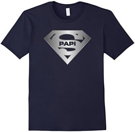 Men's Super Papi T-Shirt, German Tee Shirt for Father Daddy Pops Large Navy
