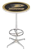 36" Anaheim Ducks Counter Height Pub Table - Chrome Base with Footrest