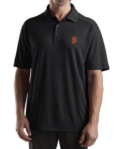 MLB San Francisco Giants Mens Drytec Genre Polo Knit Short Sleeve Top, Black, Medium