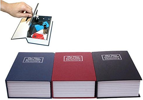 Red Dictionary Book Cash Money Jewelry Safe Storage Box Case Key Lock Security