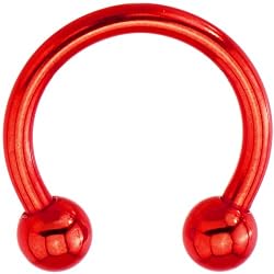 14 Gauge Red Electro Titanium Horseshoe -7/16"
