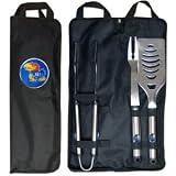 NCAA Kansas Jayhawks Stainless Steel BBQ Set with Bag