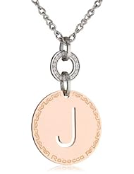 Rebecca "Word" Swarovski Crystals Rose Gold Over Bronze Letter Pendant Necklace