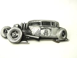 Lucky 13 Rat Rod Belt Buckle Heavy Metal Bottle Opener Buckle Hot Rod