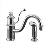 Kohler K-169 Antique Single-control Kitchen Sink Faucet with Color-matched Side Spray